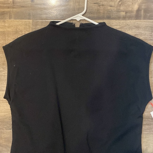 NWT OPEN EDIT Smooth Edit Funnel Neck Midi Dress Color Black Size Large - Picture 6 of 7